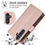 Samsung Galaxy S24 FE YM016 Rhombic Zipper Card Wallet Leather Phone Case with Lanyard - Rose Gold