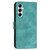 Samsung Galaxy S24 FE YX0080 Grid Butterfly Embossed Pattern Flip Leather Phone Case with Lanyard - Light Blue
