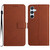 Samsung Galaxy S24 FE Rhombic Grid Texture Leather Phone Case - Brown
