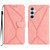 Samsung Galaxy S24 FE Stitching Embossed Leather Phone Case - Pink