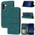 Samsung Galaxy A16 5G / A26 5G Embossed Stripes Skin Feel Leather Phone Case - Dark Green