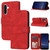Samsung Galaxy A16 5G / A26 5G Embossed Stripes Skin Feel Leather Phone Case - Red