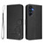 Samsung Galaxy A16 5G / A26 5G Litter Panda Embossing RFID Leather Phone Case with Lanyard - Black
