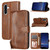 Samsung Galaxy A16 5G / A26 5G Oil Skin Zipper Wallet Leather Phone Case - Brown