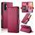 Samsung Galaxy A16 5G / A26 5G Side Buckle Magnetic Frosted Leather Phone Case - Wine Red