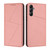 Samsung Galaxy A16 5G / A26 5G Strong Magnetic Frosted Flip Leather Phone Case - Pink Samsung Galaxy A16 5G / A26 5G Strong Magnetic Frosted Flip Leather Phone Case - Pink