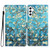 Samsung Galaxy A26 5G 3D Pattern Leather Phone Case - Blue Base Apricot Flower
