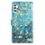 Samsung Galaxy A26 5G 3D Pattern Leather Phone Case - Blue Base Apricot Flower