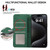 Samsung Galaxy A26 5G ABEEL Color Block Magnetic RFID Leather Phone Case - Green-Black
