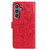 Samsung Galaxy A26 5G Butterfly Flutter Pattern Embossed Leather Phone Case - Red