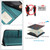 Samsung Galaxy A26 5G Cat Rat Embossed Pattern RFID Leather Phone Case with Lanyard - Peacock Green