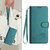 Samsung Galaxy A26 5G Cat Rat Embossed Pattern RFID Leather Phone Case with Lanyard - Peacock Green