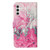 Samsung Galaxy A26 5G Colored Drawing Marble Pattern Leather Phone Case - Pink Seawater Samsung Galaxy A26 5G Colored Drawing Marble Pattern Leather Phone Case - Pink Seawater