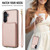 Samsung Galaxy A26 5G Crossbody Dual-buckle Wallet RFID Back Leather Phone Case - Rose Gold