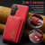 Samsung Galaxy A26 5G DG.MING M2 Series 3-Fold Multi Card Bag + Magnetic Phone Case - Red