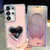 Samsung Galaxy A26 5G Diamond Glitter Mirror Heart Holder Phone Case - Transparent Stars