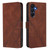 Samsung Galaxy A26 5G Global Crossbody 3D Embossed Flip Leather Phone Case - Brown
