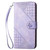 Samsung Galaxy A26 5G Grid Butterfly Embossed Pattern Leather Phone Case with Lanyard - Light Purple
