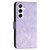 Samsung Galaxy A26 5G Grid Butterfly Embossed Pattern Leather Phone Case with Lanyard - Light Purple