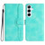 Samsung Galaxy A26 5G Heart Pattern Skin Feel Leather Phone Case - Light Blue