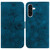 Samsung Galaxy A26 5G Lily Embossed Leather Phone Case - Dark Blue