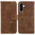Samsung Galaxy A26 5G Little Tiger Embossed Leather Phone Case - Brown