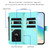 Samsung Galaxy A26 5G Magnetic Closure 9 Card Slots Zipper Leather Case with Hand Strap - Mint Green