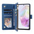 Samsung Galaxy A26 5G Multifunctional Frosted Zipper Wallet Leather Phone Case - Blue