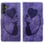Samsung Galaxy A26 5G Pen Heart Cat Embossed Leather Phone Case - Purple