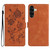 Samsung Galaxy A26 5G Rose Flower Embossing Pattern Leather Phone Case - Brown