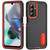 Samsung Galaxy A26 5G Rugged PC Hybrid Silicone Phone Case with Holder - Black+Orange