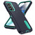 Samsung Galaxy A26 5G Rugged PC Hybrid Silicone Phone Case with Holder - Dark Blue+Light Green