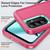 Samsung Galaxy A26 5G Rugged PC Hybrid Silicone Phone Case with Holder - Rose Red+Light Green
