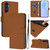 Samsung Galaxy A26 5G Skin Feel Solid Color Leather Phone Case with Lanyard - Brown
