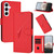 Samsung Galaxy A26 5G Triangle Pattern Buckle Clasp Leather Phone Case - Red