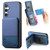 Samsung Galaxy A26 5G Twill Fabric Leather Vertical Flip RFID Card Bag Phone Case - Blue