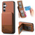 Samsung Galaxy A26 5G Twill Fabric Leather Vertical Flip RFID Card Bag Phone Case - Brown