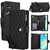 Samsung Galaxy A26 5G YM016 Rhombic Zipper Card Wallet Leather Phone Case with Lanyard - Black