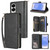 Samsung Galaxy S25 Edge 5G 9-Card Slots Zipper Wallet Bag Leather Phone Case - Black