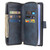 Samsung Galaxy S25 Edge 5G 9-Card Slots Zipper Wallet Bag Leather Phone Case - Blue