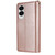 Samsung Galaxy S25 Edge 5G 9-Card Slots Zipper Wallet Bag Leather Phone Case - Rose Gold