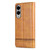 Samsung Galaxy S25 Edge 5G AZNS Magnetic Calf Texture Flip Leather Phone Case - Light Brown