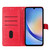 Samsung Galaxy S25 Edge 5G Butterflies and Flowers Leather Phone Case - Red