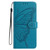 Samsung Galaxy S25 Edge 5G Butterfly Flutter Pattern Embossed Leather Phone Case - Blue