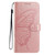 Samsung Galaxy S25 Edge 5G Butterfly Flutter Pattern Embossed Leather Phone Case - Rose Gold