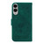 Samsung Galaxy S25 Edge 5G Butterfly Rose Embossed Leather Phone Case - Green