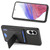 Samsung Galaxy S25 Edge 5G Carbon Fiber Fold Stand Elastic Card Bag Phone Case - Black