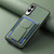 Samsung Galaxy S25 Edge 5G Carbon Fiber Fold Stand Elastic Card Bag Phone Case - Green
