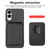 Samsung Galaxy S25 Edge 5G Carbon Fiber Leather Card Magsafe Phone Case - Black