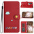 Samsung Galaxy S25 Edge 5G Cartoon Cats Leather Phone Case - Red